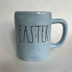 Rae Dunn Easter mug Artisan Collection by Magenta blue mug speckled “Easter”